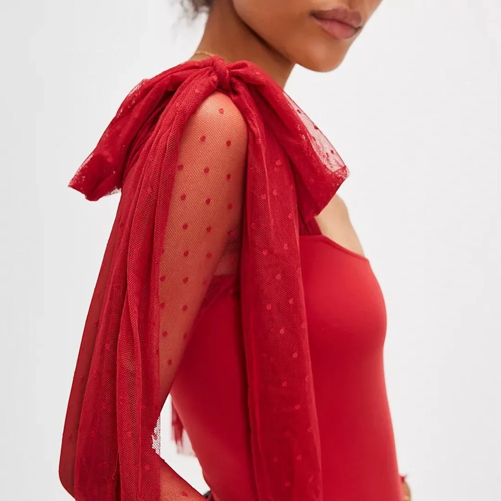 Free People | Tongue Tied Bodysuit | Plum Blossom | Large | NWT‎